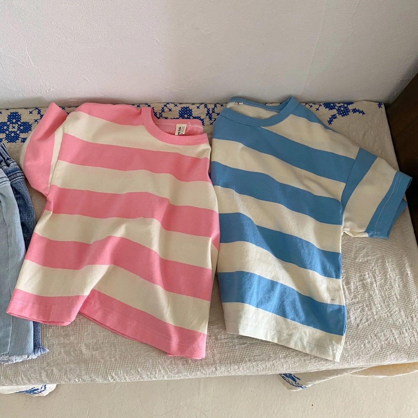 Wide Stripe Blue Tee