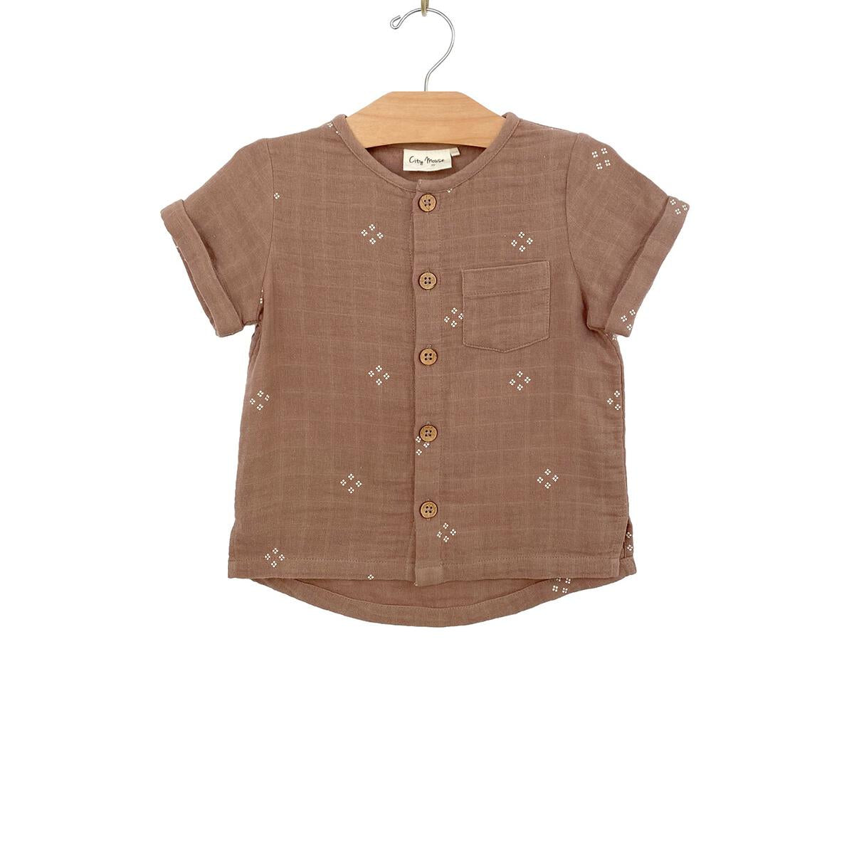 Brown Muslin Button Down